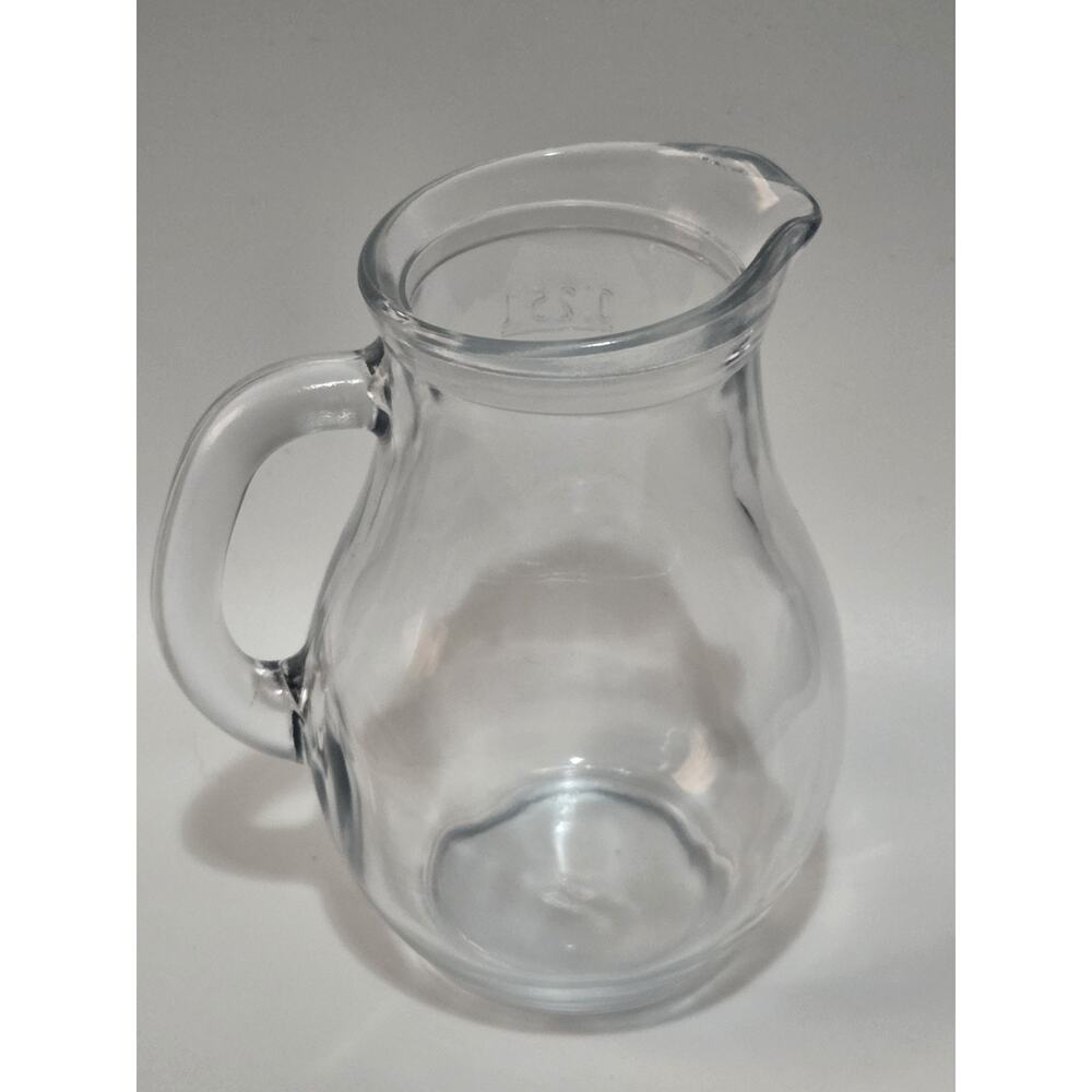 Small Clear Glass 0.25L Bistro Pitcher / Carafe with Handle - Picture 3 of 10